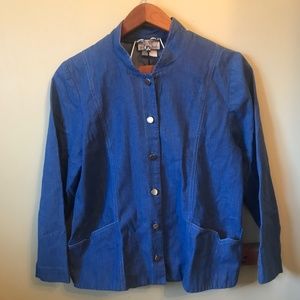Vtg Blue Cropped Jeans Jacket Made in Canada M